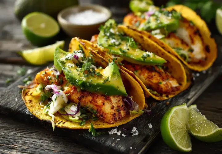 Fisk tacos med avokado och lime. Ett perfekt recept för en snabb och god middag.