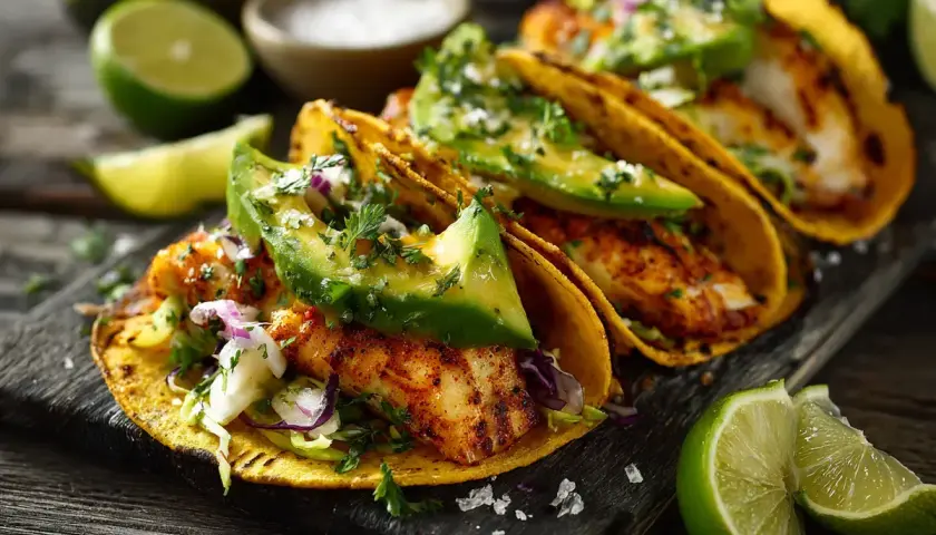 Fisk tacos med avokado och lime. Ett perfekt recept för en snabb och god middag.