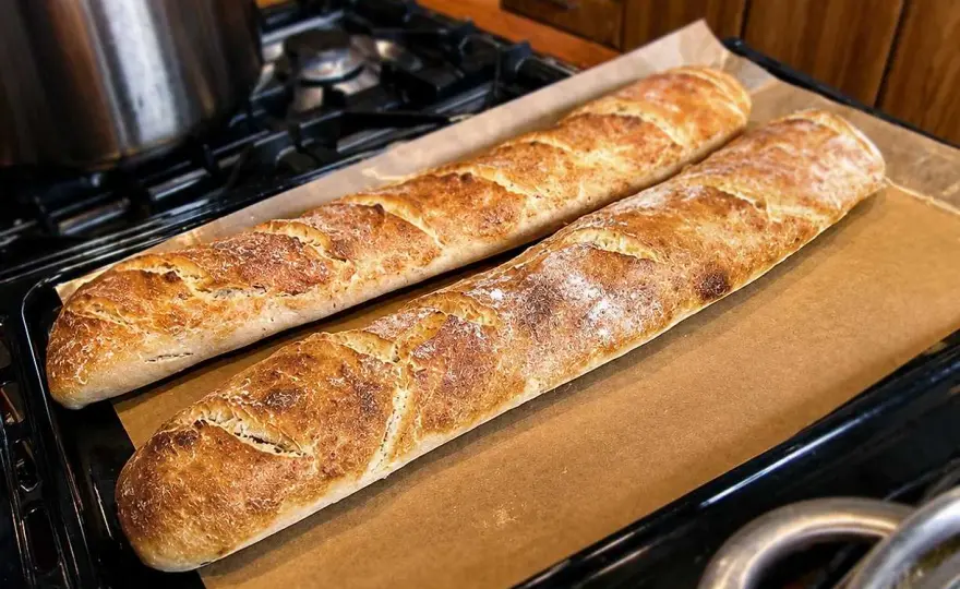 Surdegsbaguetter som blir frasiga - recept och steg för steg
