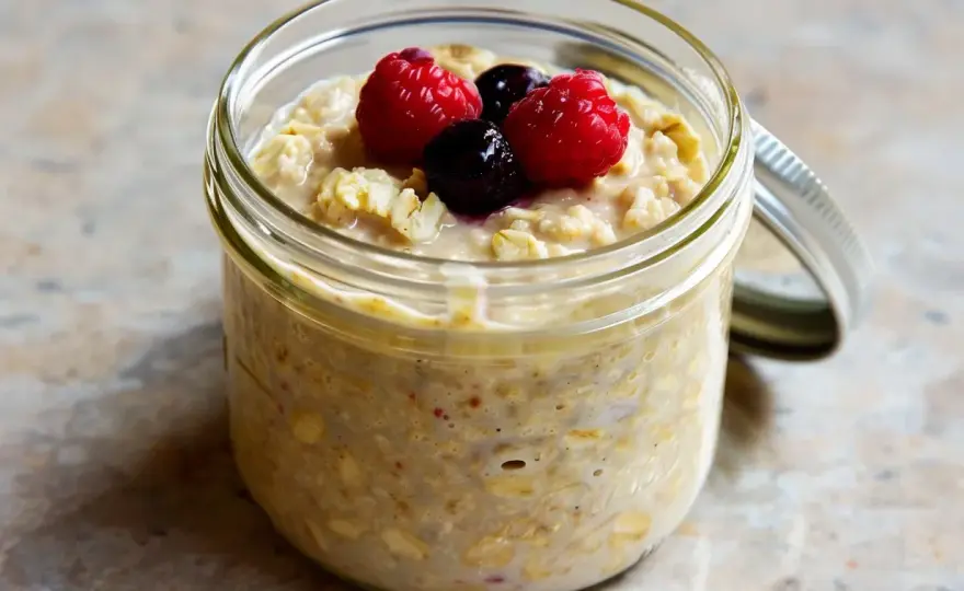 Overnight oats med proteinpulver som blir krämig och mättande